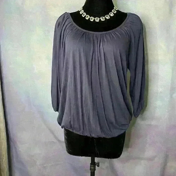 MICHAEL Kors scoop neck 3/4 sleeve peasant blouse - Picture 2 of 8